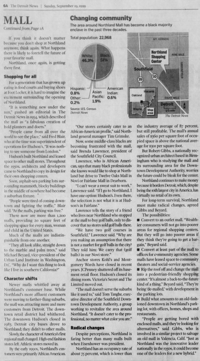 Northland Center - SEPT 1999 ARTICLE